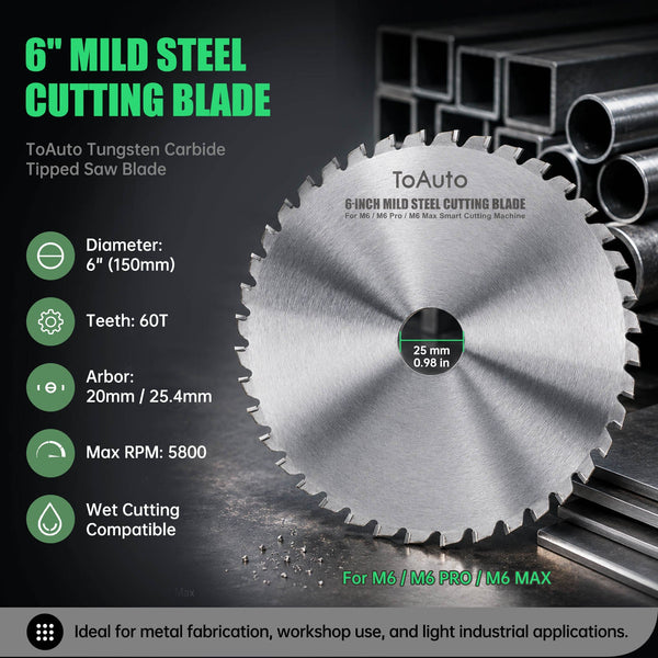ToAuto 6-Inch Mild Steel Cutting Blade for Q235, 20# Steel & SPCC Toautotoolglobal