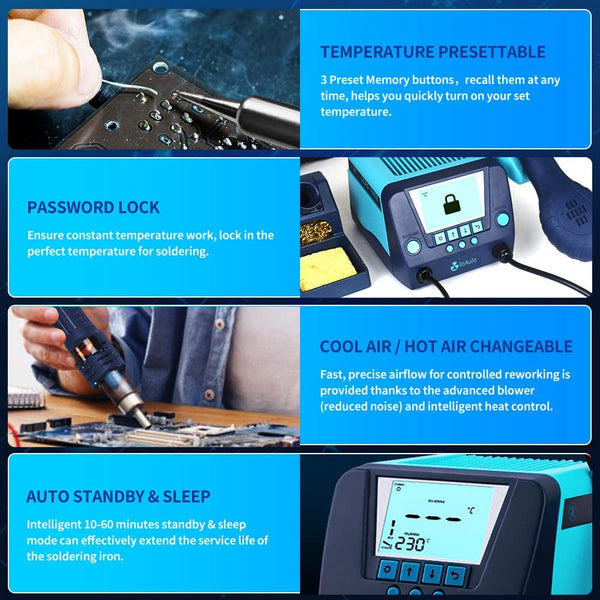 DS882 Soldering Station 2 in 1 Soldering Iron Hot Air Gun - ToAuto Tool